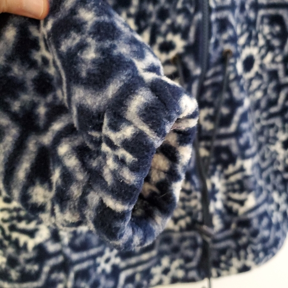 🌹 L.L.Bean Vintage Fleece Hooded Zip-up Patterned Jacket - Picture 7 of 9